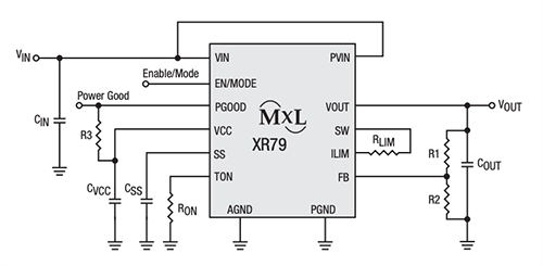 Schematic - MaxLinear XR791xx and XR7920x Step-Down Power Modules